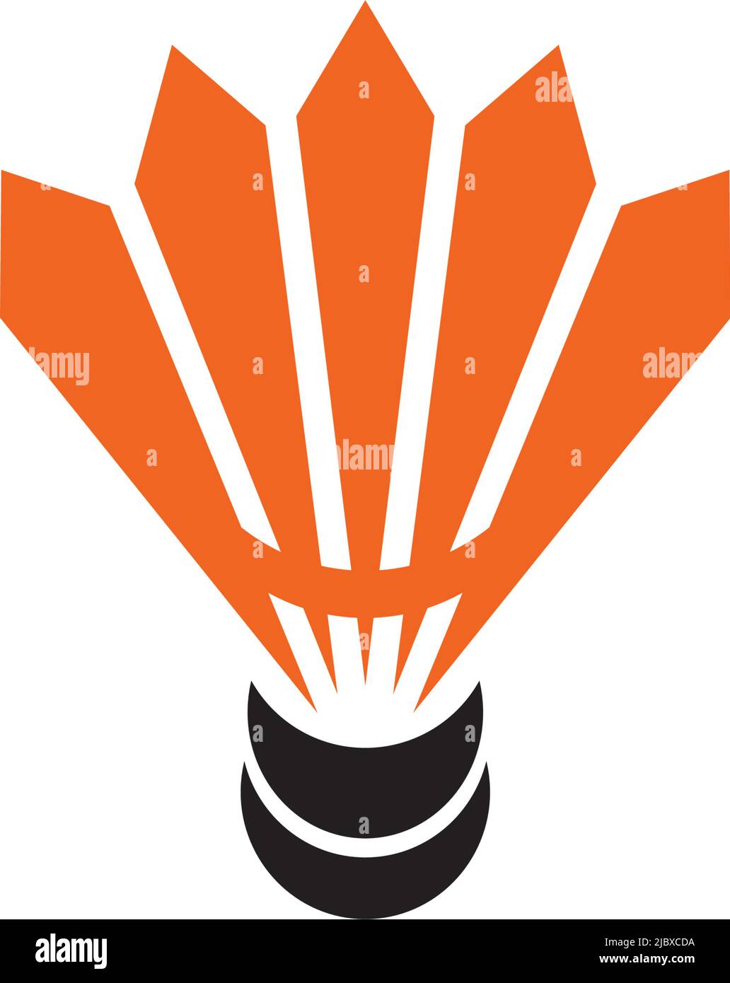 Badminton logo design with using shuttlecock icon template Stock Vector