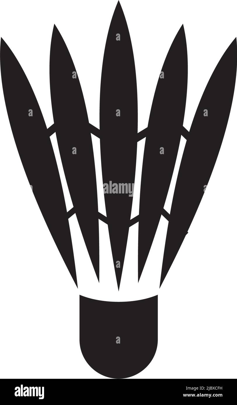 Badminton logo design with using shuttlecock icon template Stock Vector