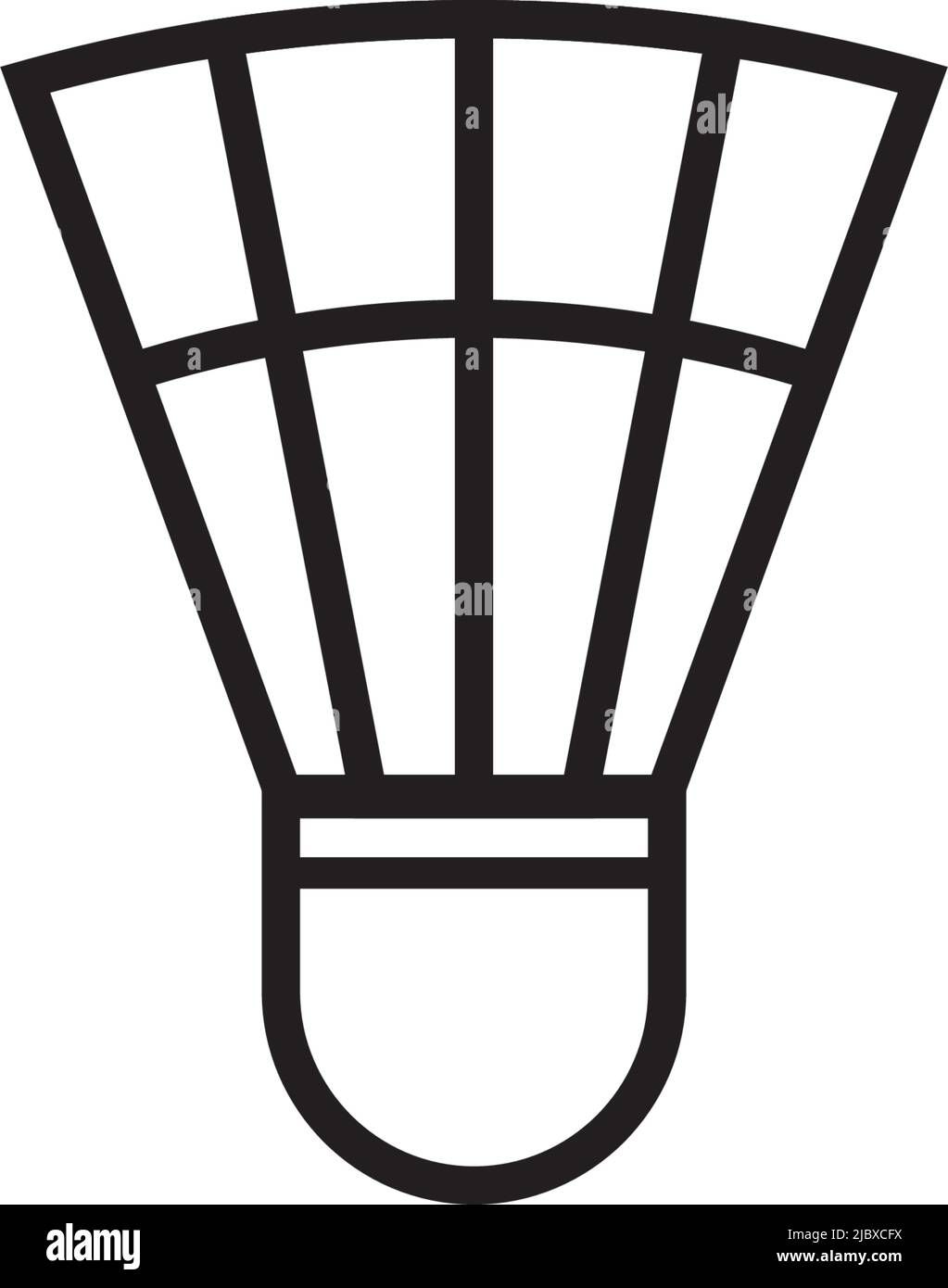 Badminton logo design with using shuttlecock icon template Stock Vector