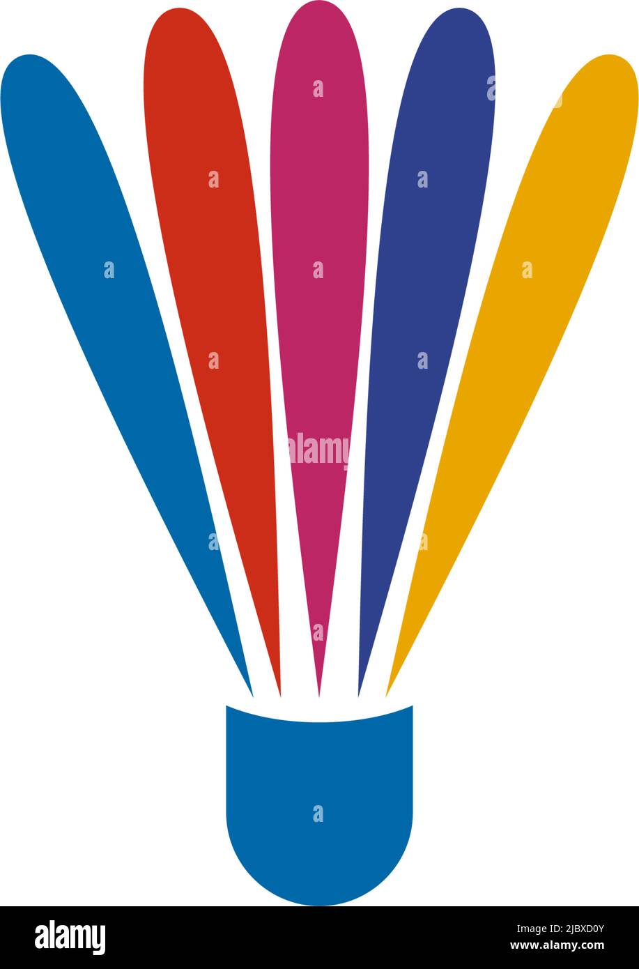 Badminton logo design with using shuttlecock icon template Stock Vector