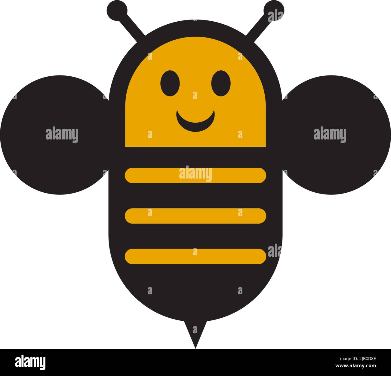 Bee icon logo design inspiration vector illustration with isolated background template Stock Vector