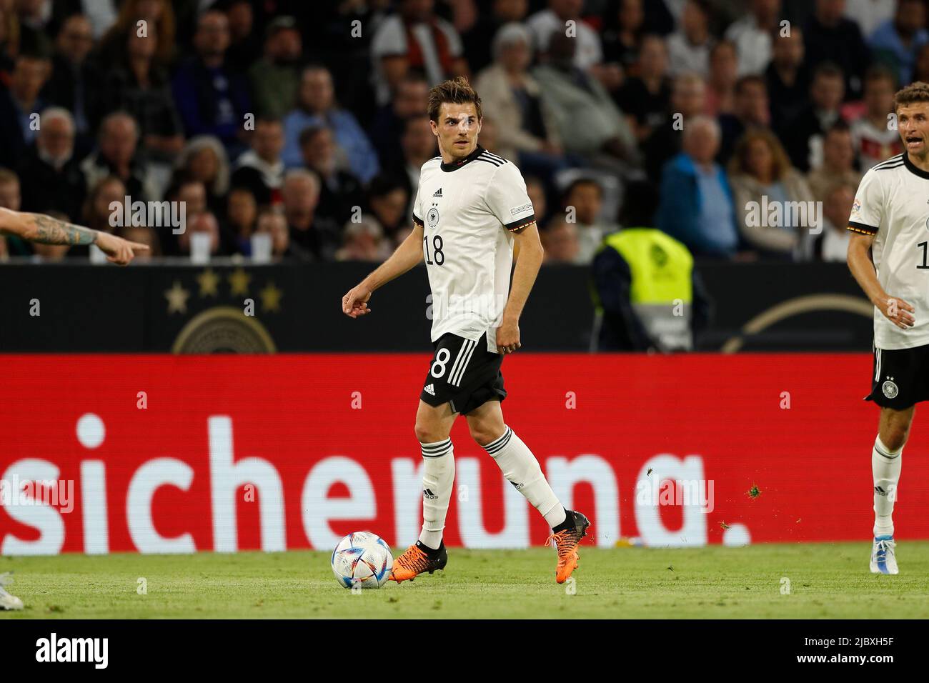 Munich, Germany. 7th June, 2022. Jonas Hofmann (GER) Football/Soccer : UEFA  Nations League group stage for final tournament Group A3 between Germany  1-1 England at the Allianz Arena in Munich, Germany .