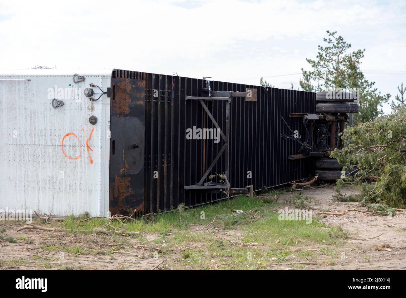 Damage from EF3 tornado, two fatalities, May 20, 2022, Gaylord