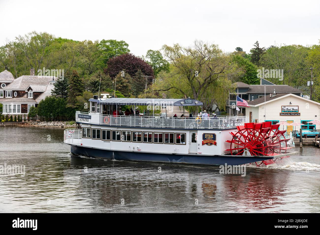 Paddle boat, Star of Saugatuck, cruising down Kalamazoo river, Michigan