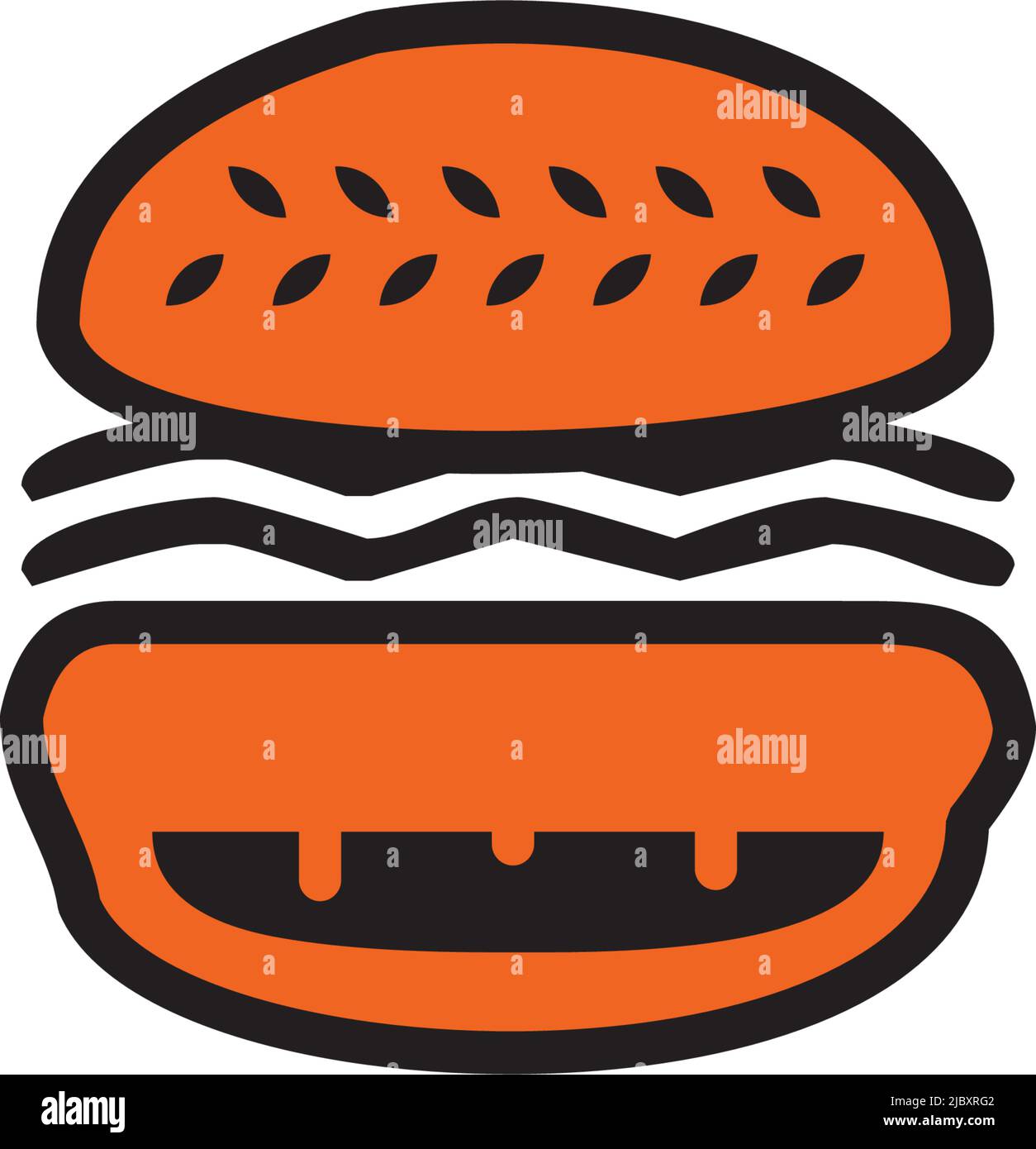 Burger icon logo design vector illustration  template Stock Vector