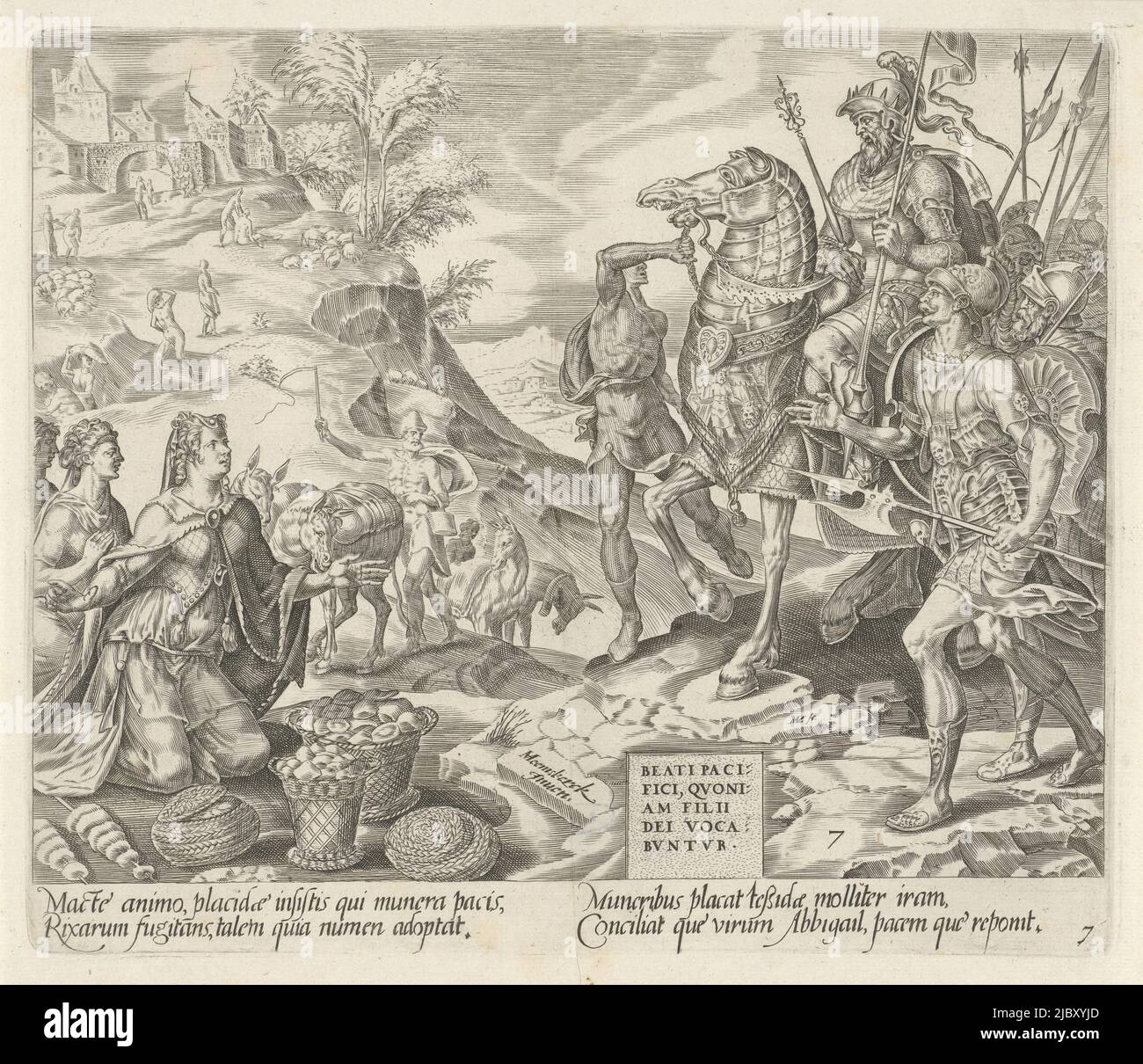 When An Avaricious Farmer Refuses To Help David And His Men, They Threaten  To Punish Him. Abigail, The Farmer's Wife, Knelt Before David And Offered  Him And His Soldiers Food And Drink.