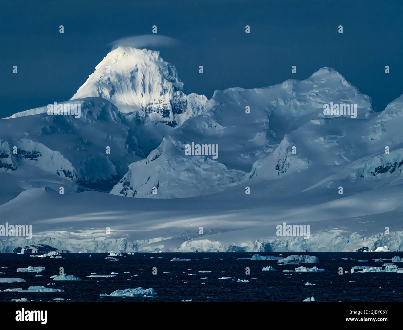 Dramatic light on the ice and glaciers on Anvers Island from Gerlache ...