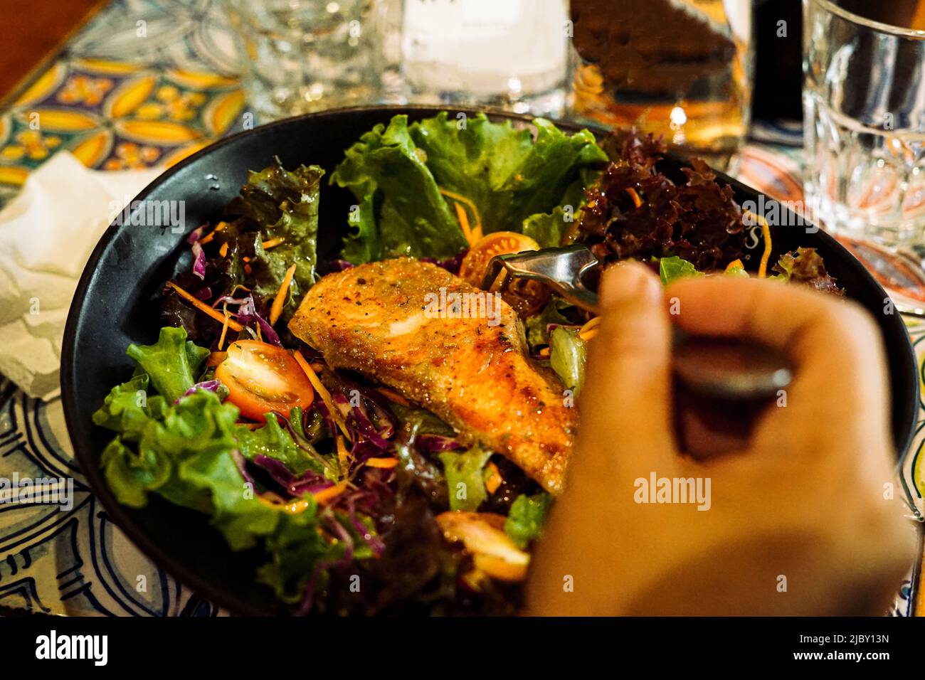 Healthy food in restaurant Stock Photo Alamy