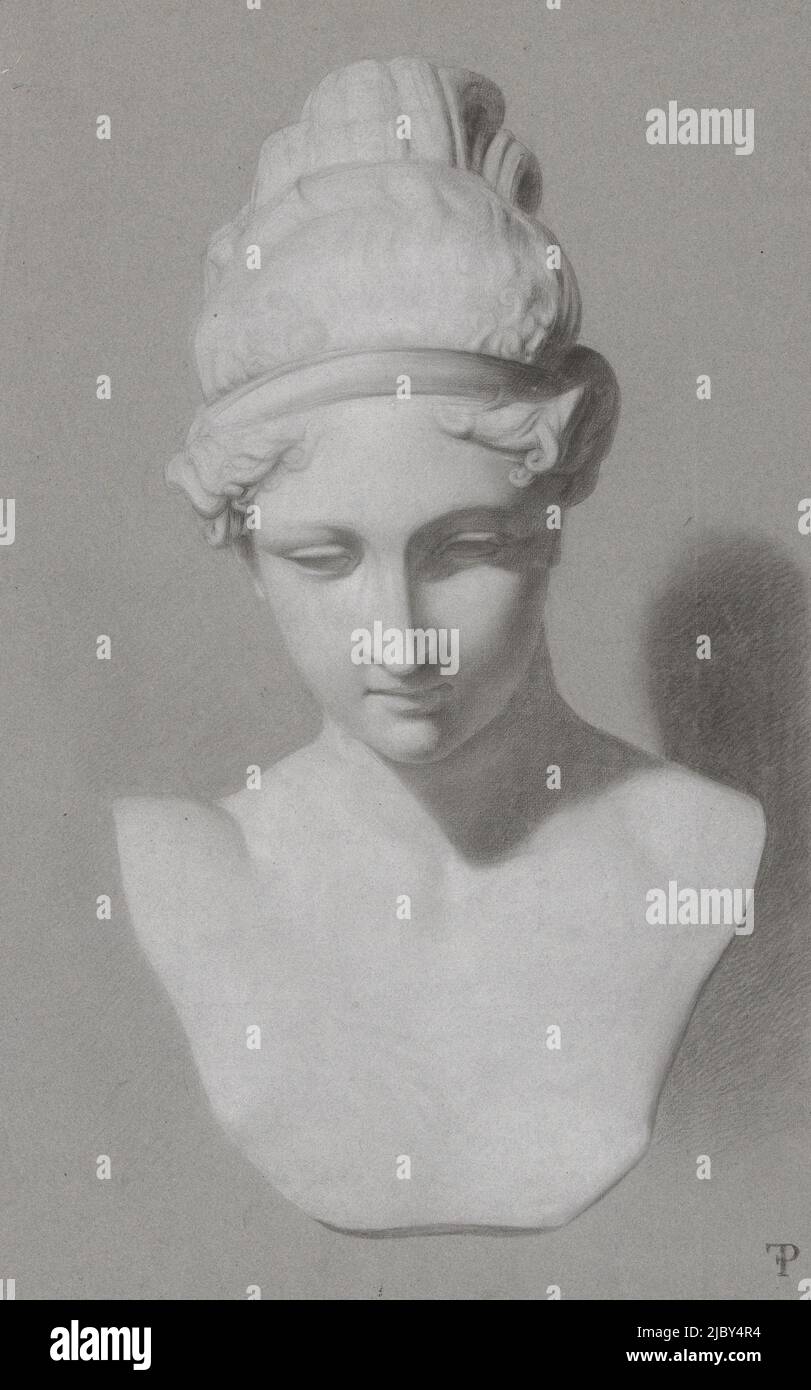 Plaster model of a bust of a woman, anonymous, 1700 1800, draughtsman