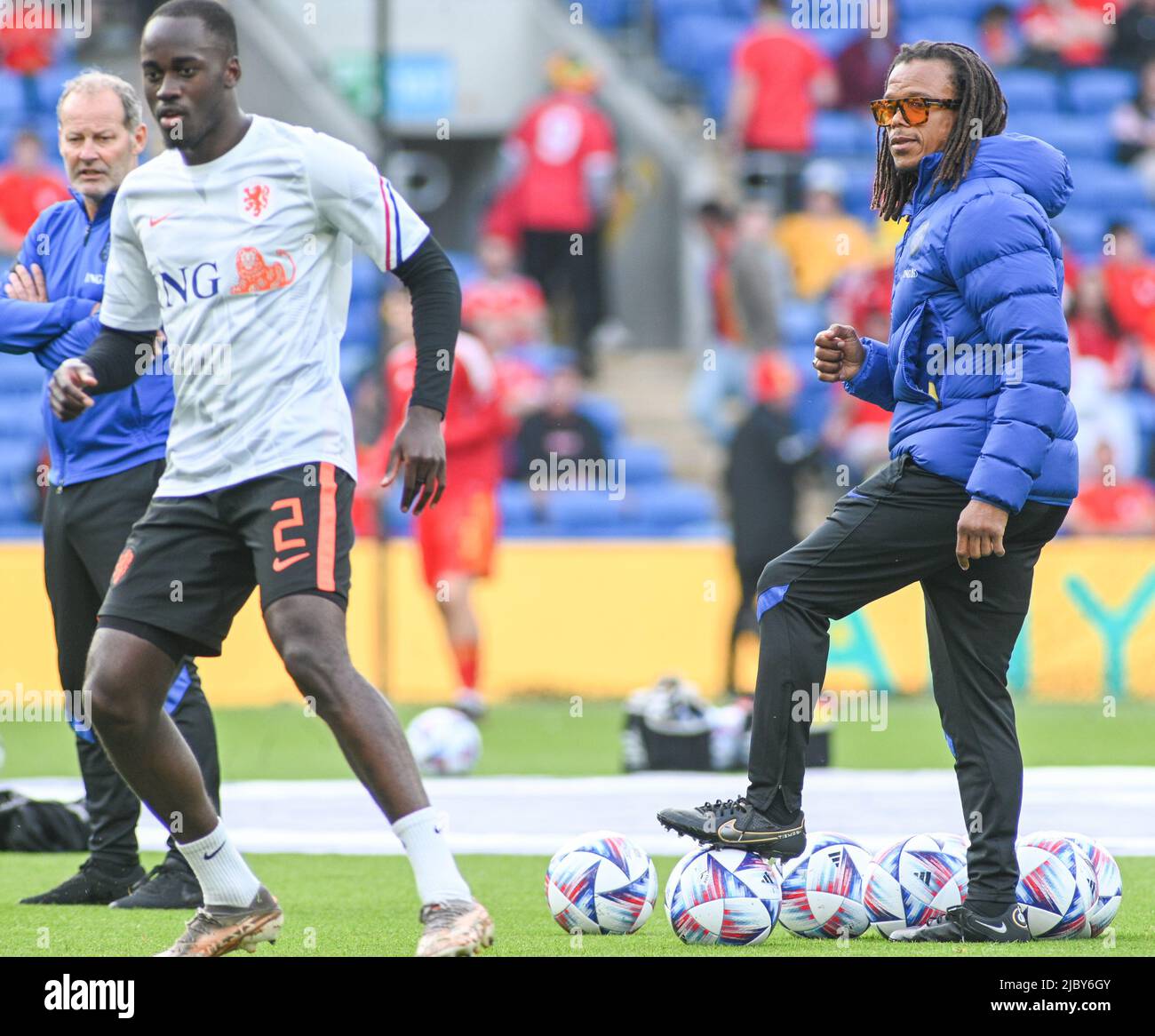 Cardiff, UK. 08th June, 2022. Edgar Davids &#xA;&#xA;During the mens international Nations League game between Wales &amp; Netherlands at Cardiff CIty Stadium in Cardiff, Wales Karl W Newton/Sports Press Photos SPP Credit: SPP Sport Press Photo. /Alamy Live News Stock Photo