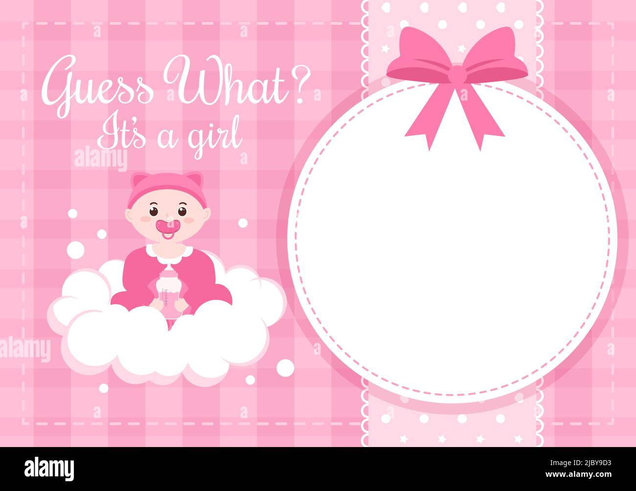 Birth Photo is it a Girl with a Baby Image and Pink Color Background  Cartoon Illustration for Greeting Card or Signboard Stock Vector Image &  Art - Alamy