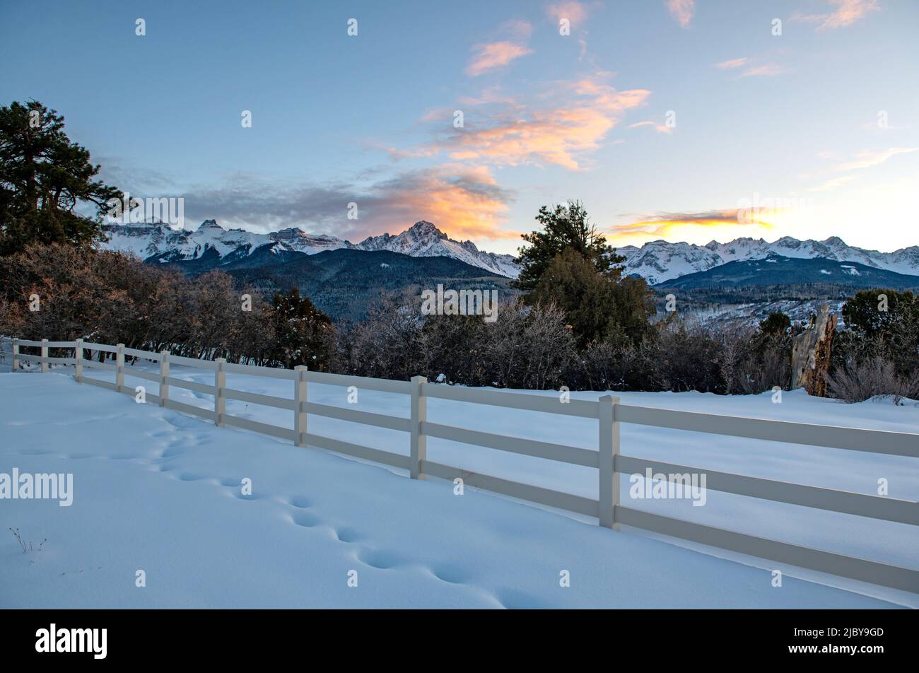 Colorado Sunset in Ridgway Stock Photo Alamy