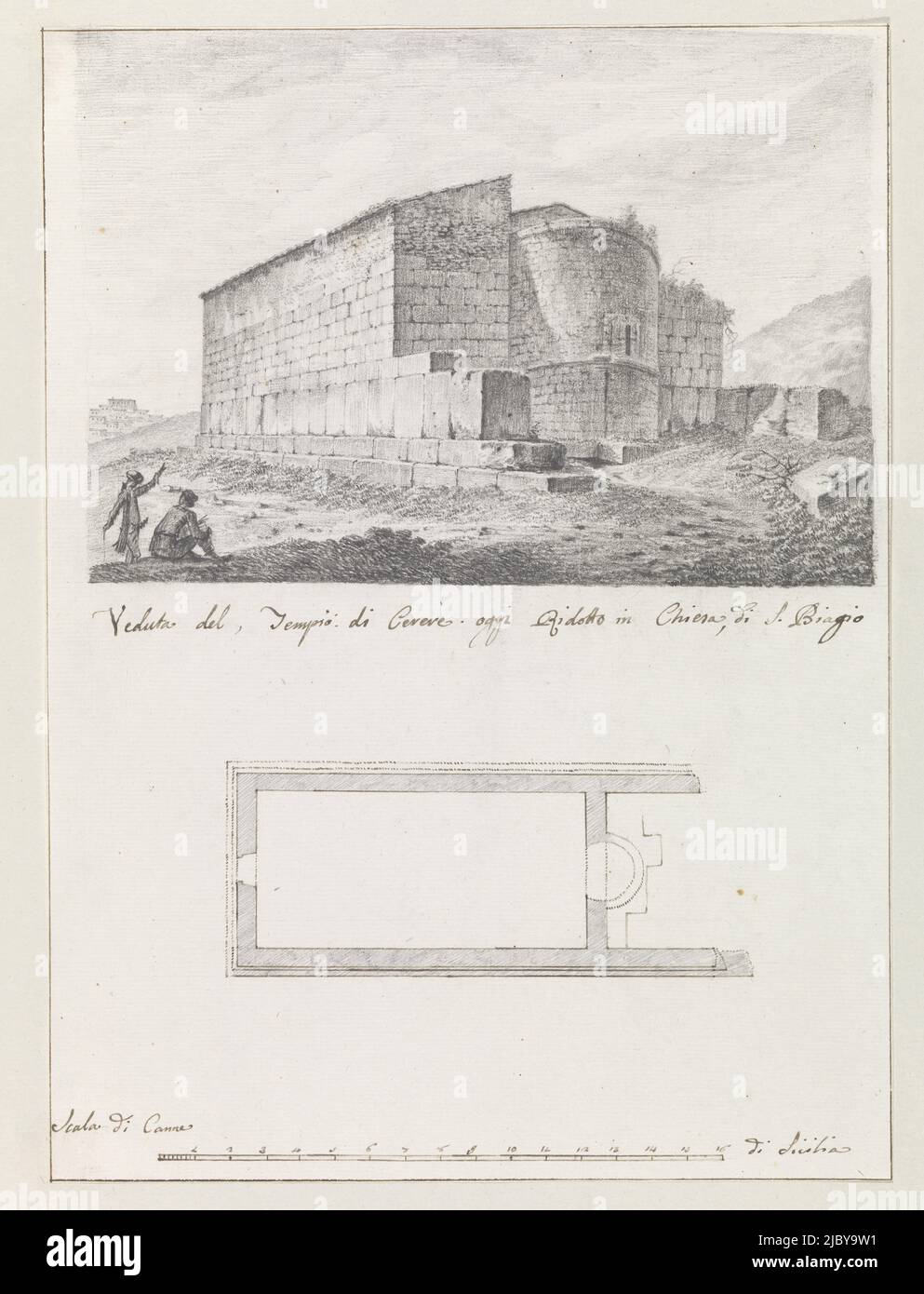 Temple Of Demeter Drawing The Temple Of Demeter, Naxos, Greece. The