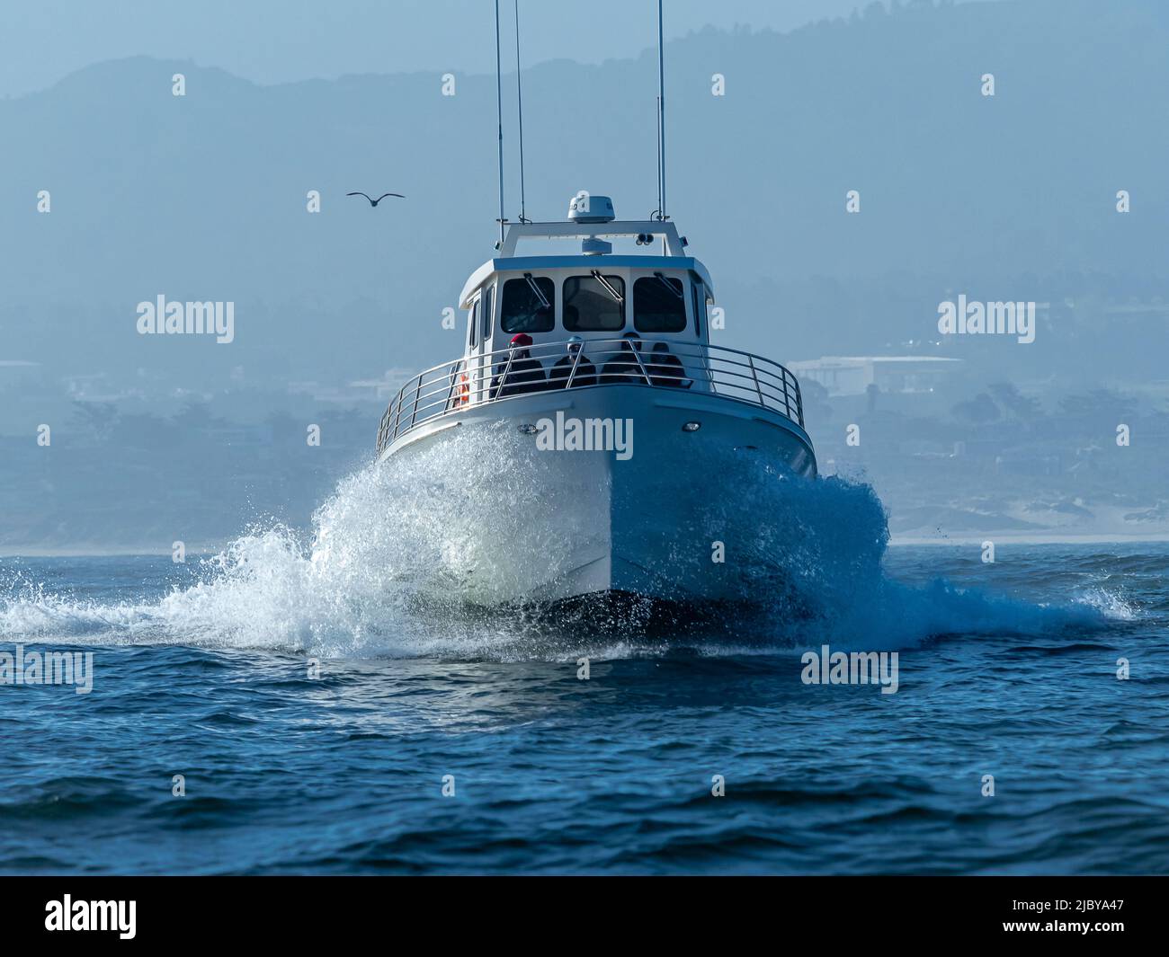 Whale Watching boat in Monterey Bay, Pacific Ocean, California Stock Photo