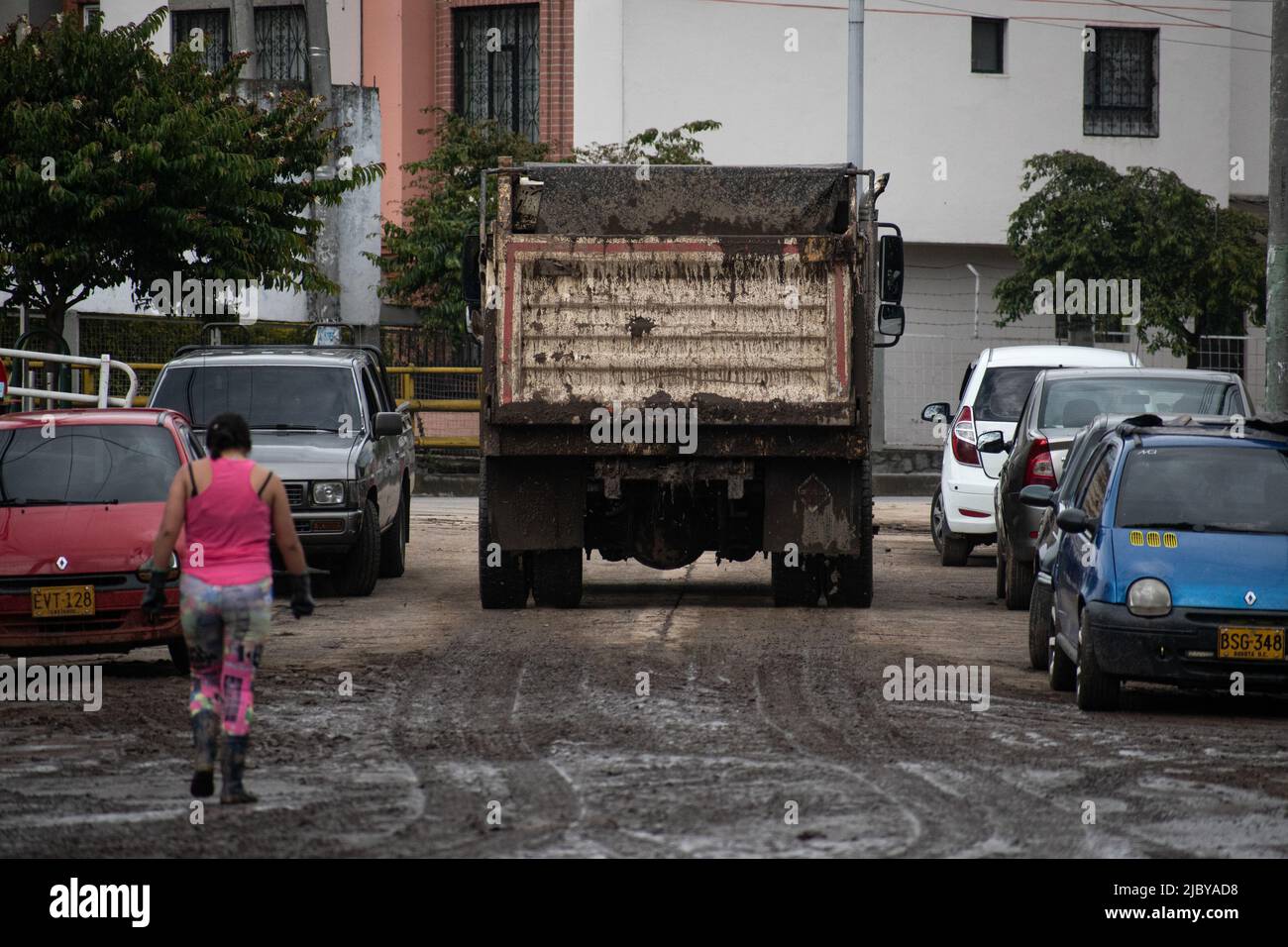 Narino, Colombia, June 8, 2022. Heavy rains cause the overflow of a river in Pasto - Narino, Colombia, which affects dozens of families, who suffer millions in losses on June 8, 2022. Photo By: Camilo Erasso/Long Visual Press Stock Photo