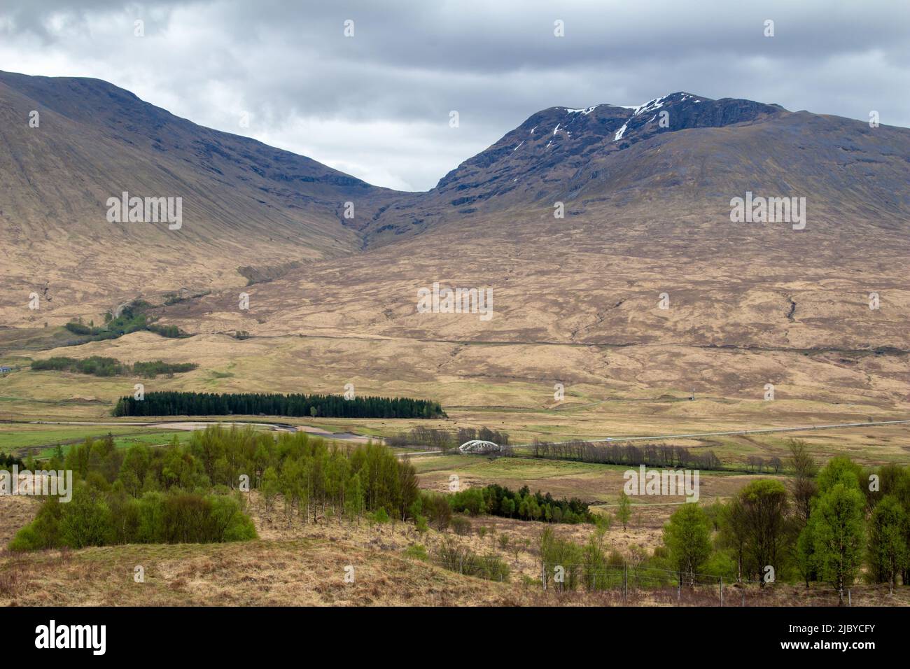 Scenic landscape view of the Scottish highlands in the western part of