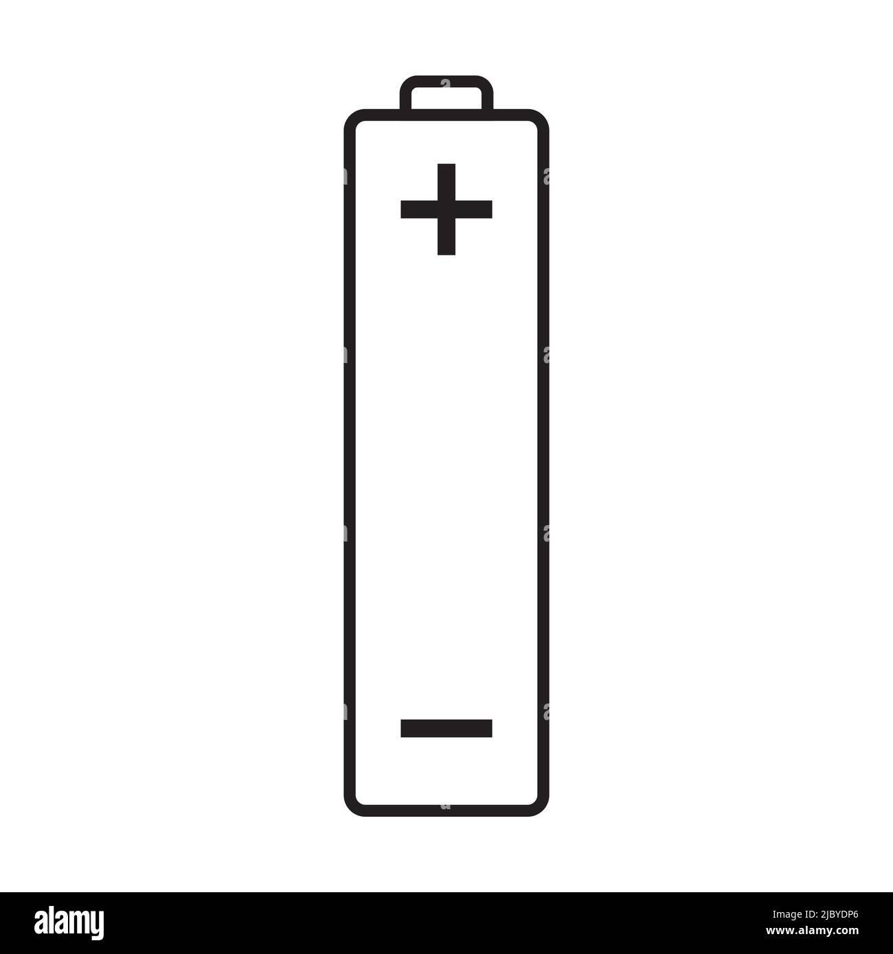 battery icon vector double A or mignon battery with positive and negative polarity sign for graphic design, logo, website, social media, mobile app, U Stock Vector