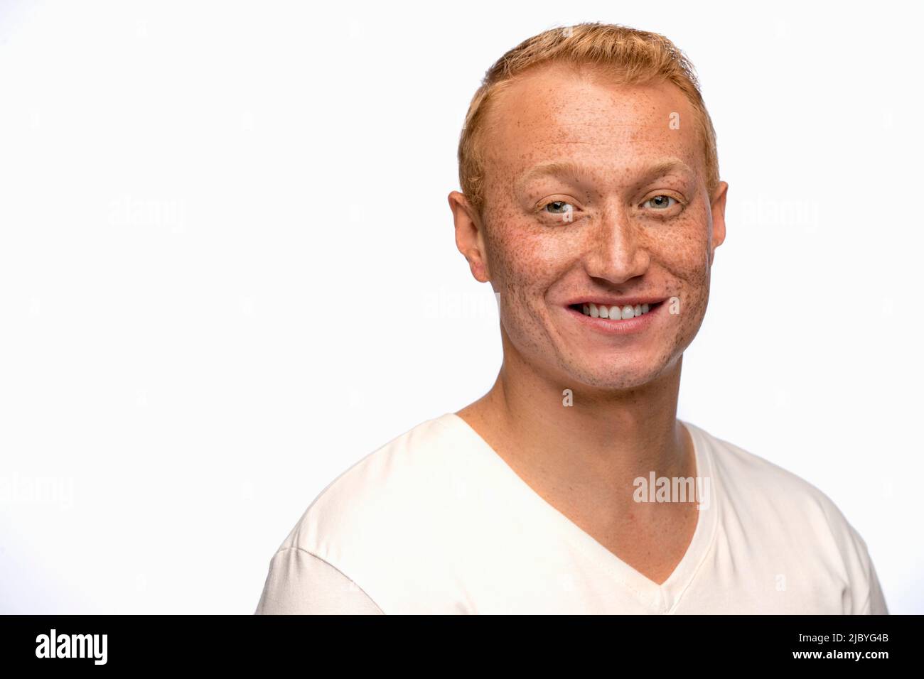 Portrait freckled young man hi-res stock photography and images - Alamy
