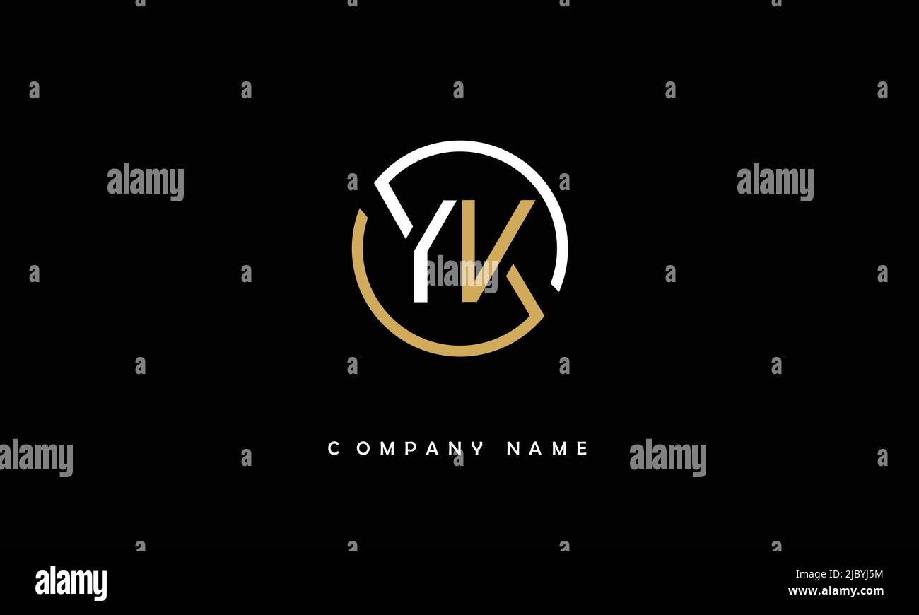 YK, KY Alphabets Letters Logo Monogram Stock Vector
