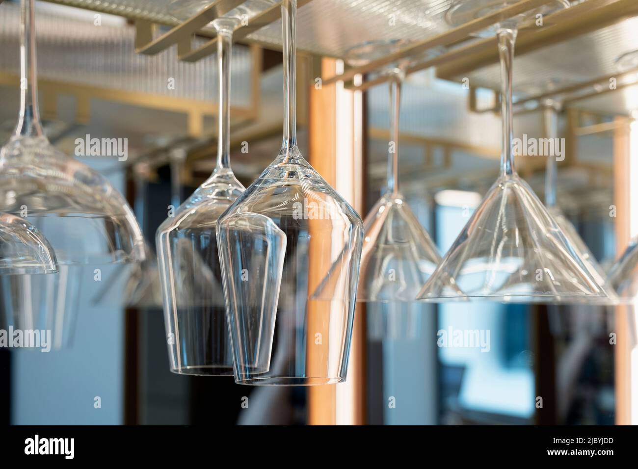 hanging wine glasses upside down