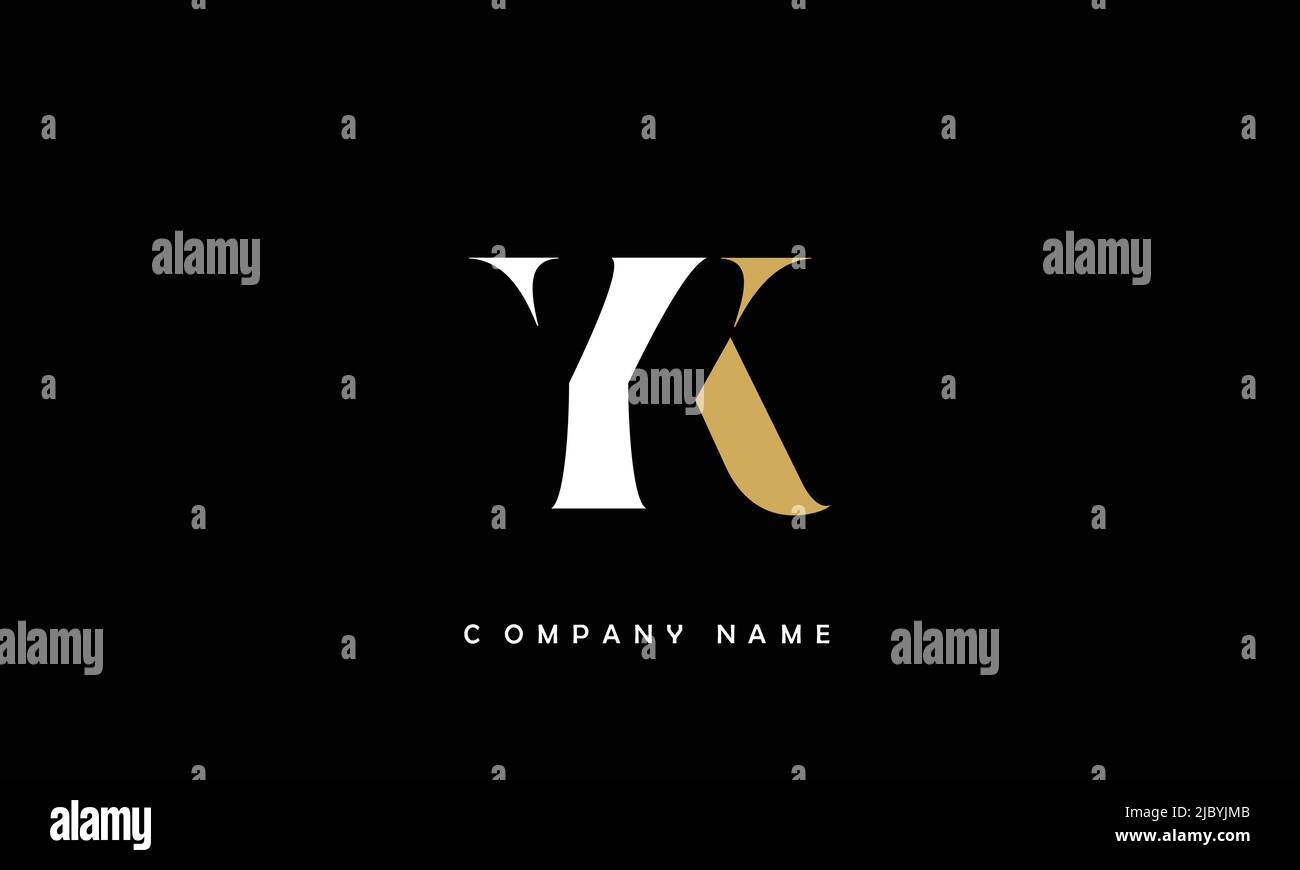 YK, KY Alphabets Letters Logo Monogram Stock Vector