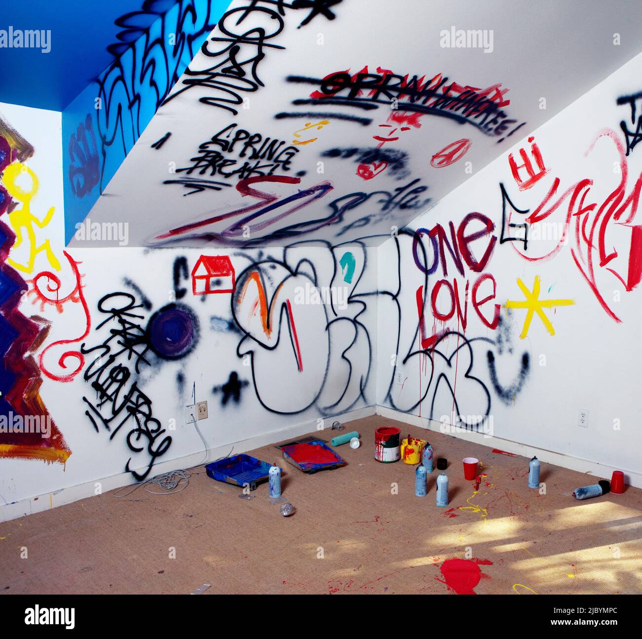 Graffiti covering walls Stock Photo Alamy
