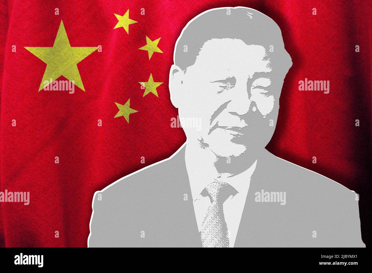 Xi Jinping and the Chinese flag Stock Photo Alamy