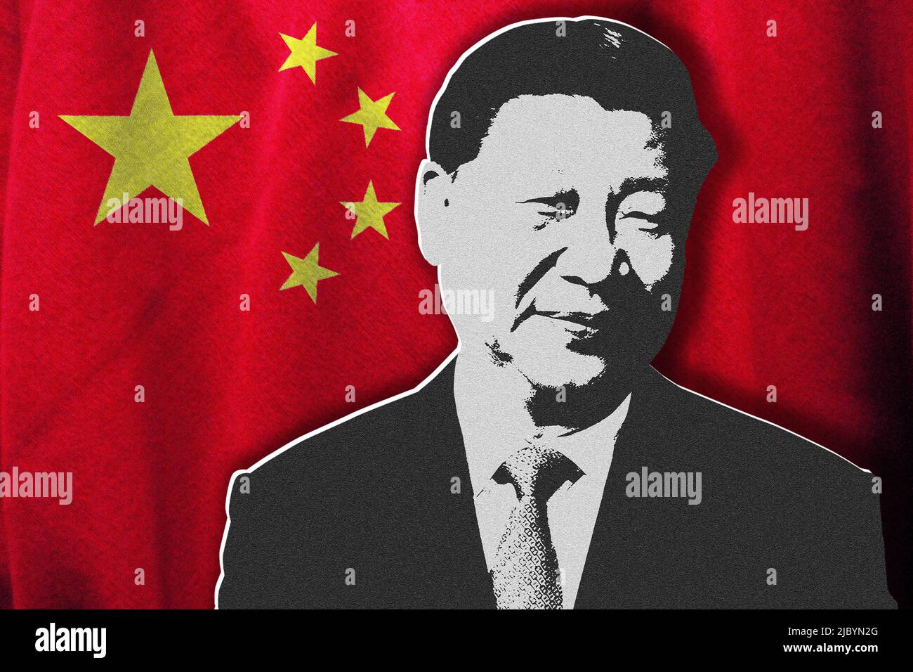 Xi Jinping and the Chinese flag Stock Photo Alamy