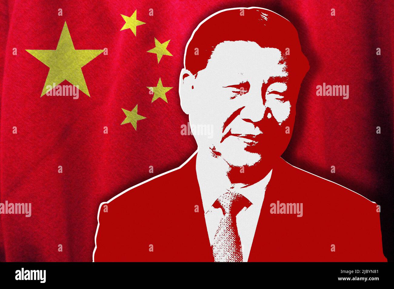 Xi Jinping and the Chinese flag Stock Photo Alamy