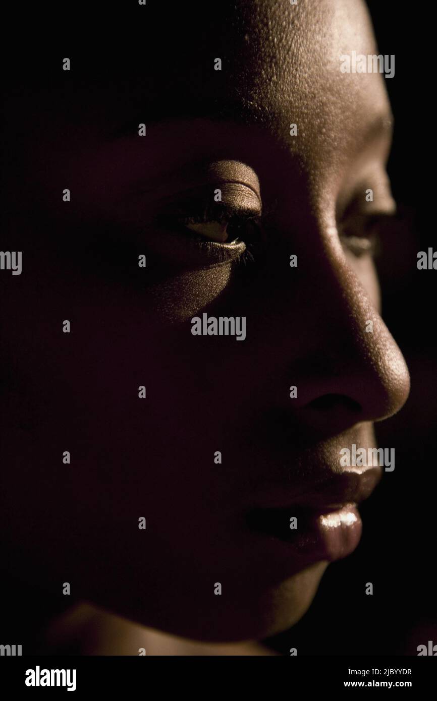African woman face silhouette hi-res stock photography and images - Alamy
