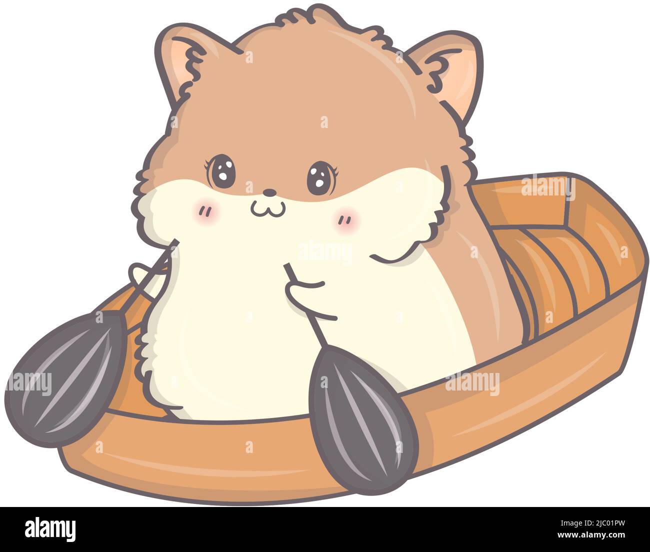 Hamster vector illustration. Vector illustration of a cute animal. Cute little illustration of hamster for kids, fairy tales, covers, baby shower Stock Vector