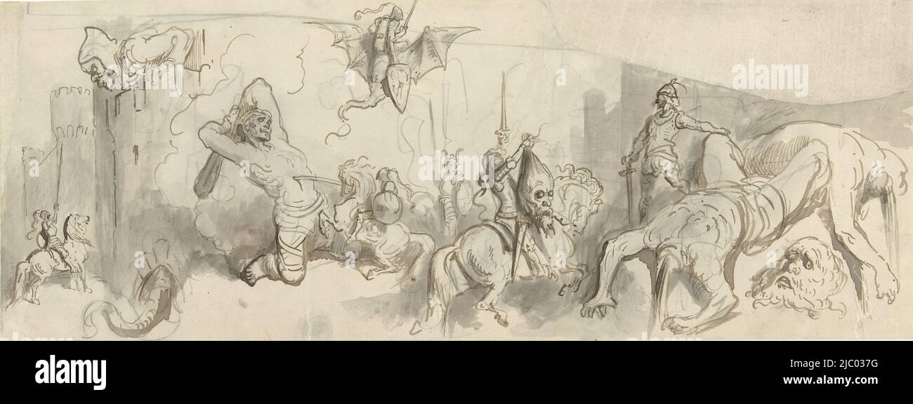 Battle between knights and giants, Gustave Doré, 1842 - 1883