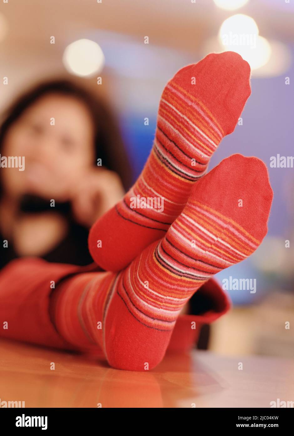 Stocking feet on table hires stock photography and images Alamy