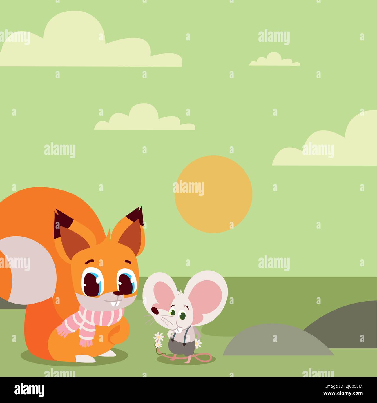 cute squirrel and mouse Stock Vector Image & Art - Alamy