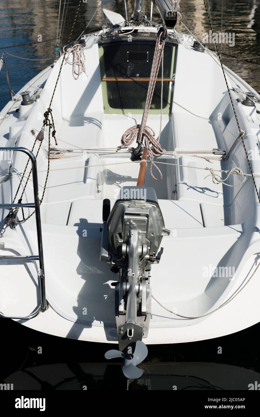 Sailing Boat from Above in Switzerland Stock Photo Alamy
