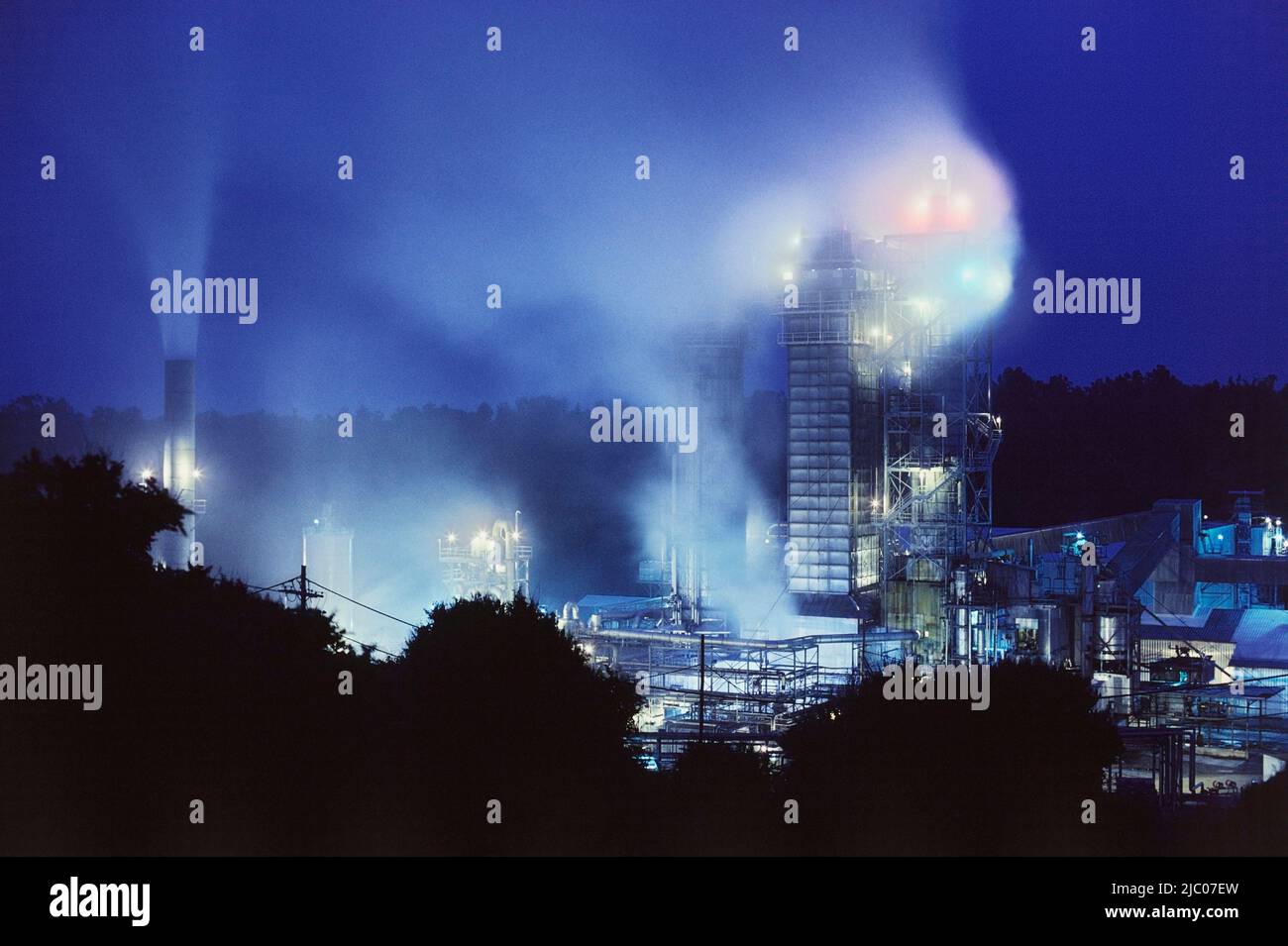 Chemical plant at night, Yazoo City, Yazoo County, Mississippi, USA Stock Photo Alamy