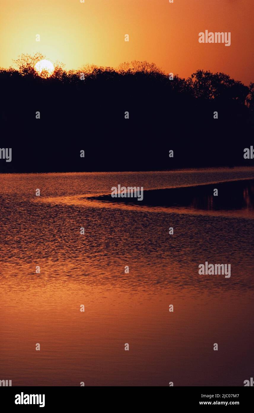 River at dusk, Mississippi River, New Orleans, Louisiana, USA Stock
