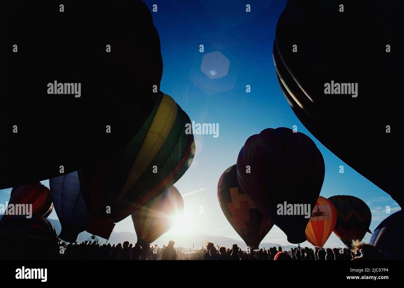 Hot air balloons at the festival, Albuquerque International Balloon Fiesta, Albuquerque, New Mexico, USA Stock Photo