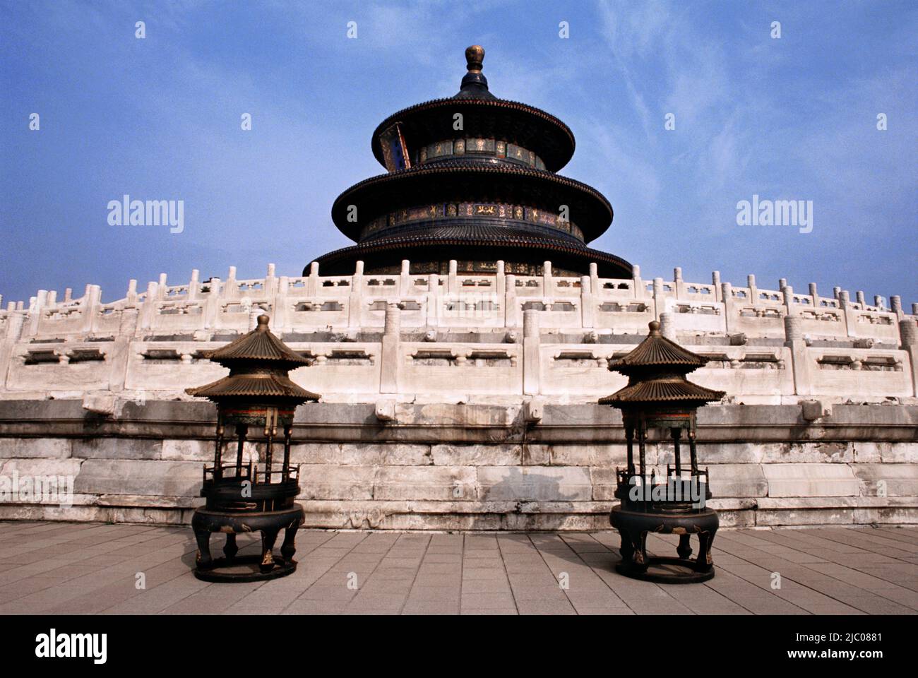 Low angle view of a temple, Temple Of Heaven, Beijing, China Stock Photo