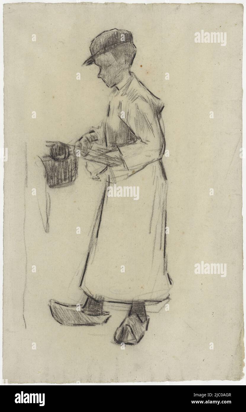 Factory boy at work, draughtsman: Anthon Gerhard Alexander van Rappard, 1868 - 1892, paper, h 333 mm × w 214 mm Stock Photo