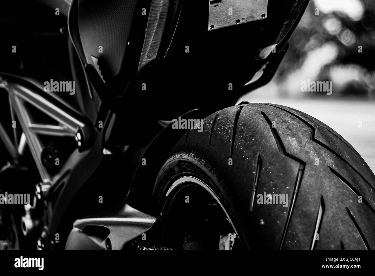Super bike rear fat tire Stock Photo Alamy