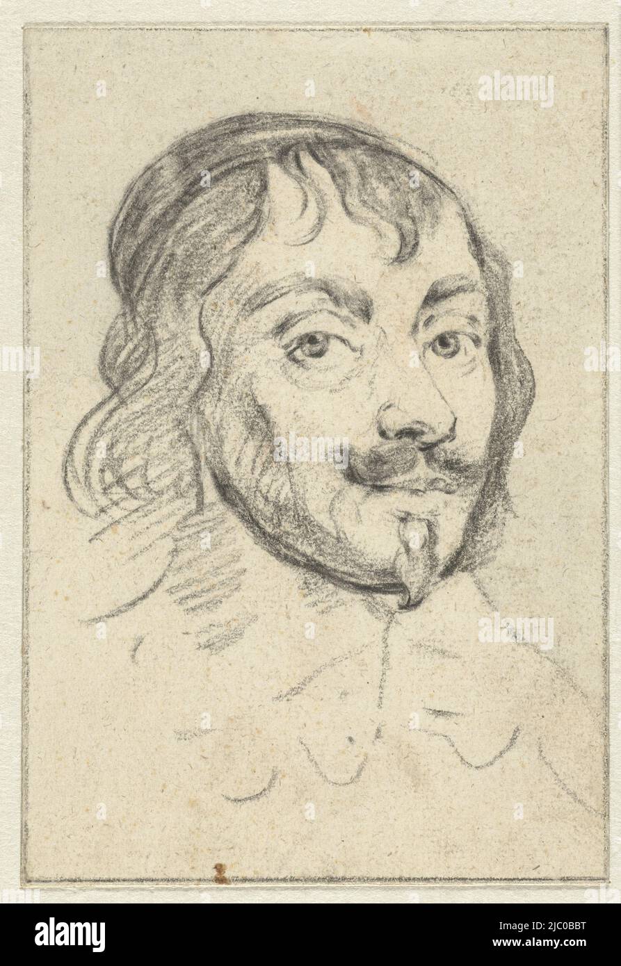 Portrait of Constantine Huygens I, draughtsman: Jan Lievens, (possibly ...