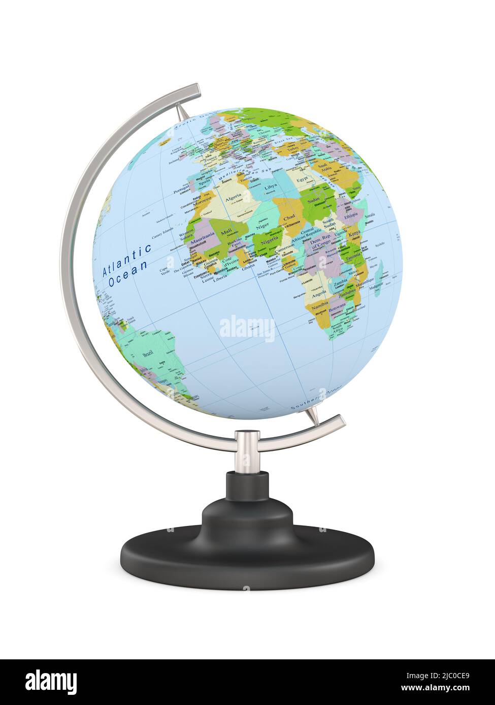 Globe on white background. Isolated 3d illustration Stock Photo - Alamy
