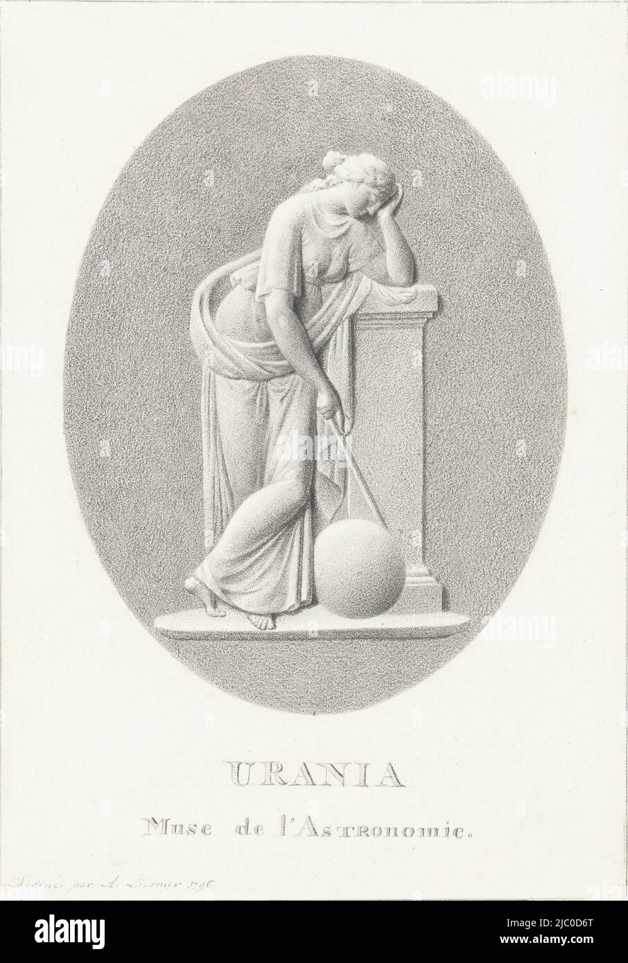 Urania, muse of astronomy, Urania, draughtsman: Alexander Liernur, 1796, paper, h 241 mm × w 168 mm Stock Photo