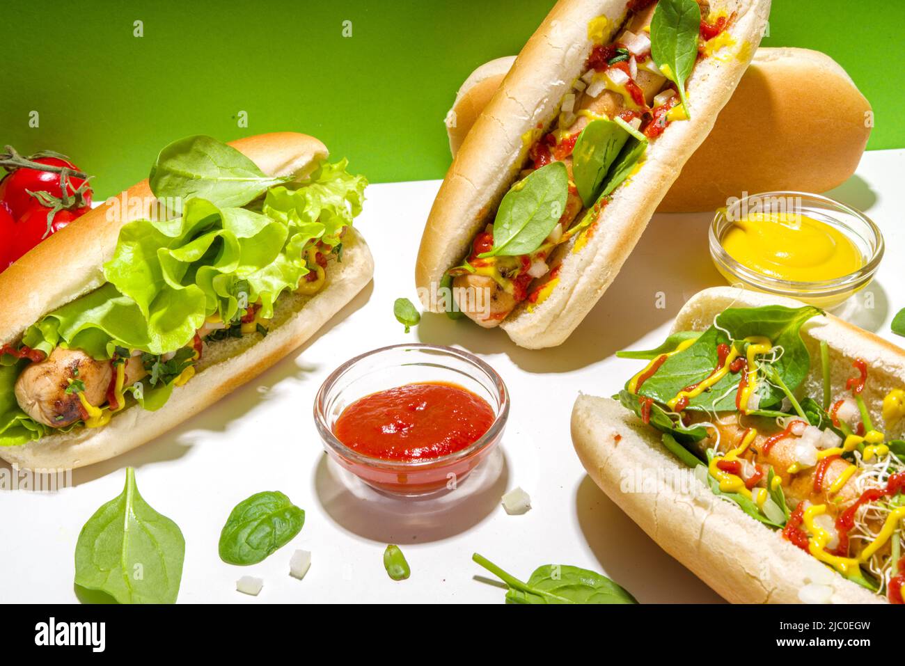 Homemade vegan hotdogs. Hot dog with plant-based, laboratory grown