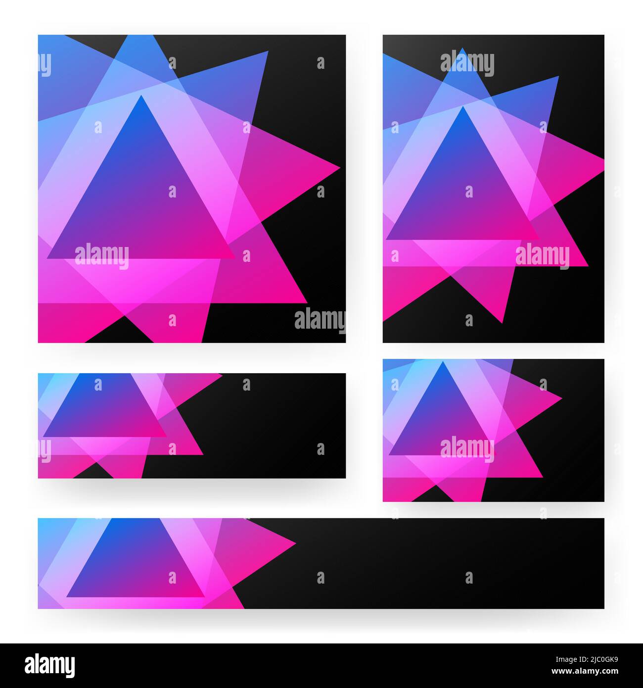 triangle pattern banner set template Stock Vector Image & Art - Alamy