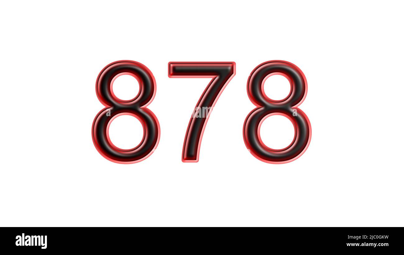 red 878 number 3d effect white background Stock Photo Alamy