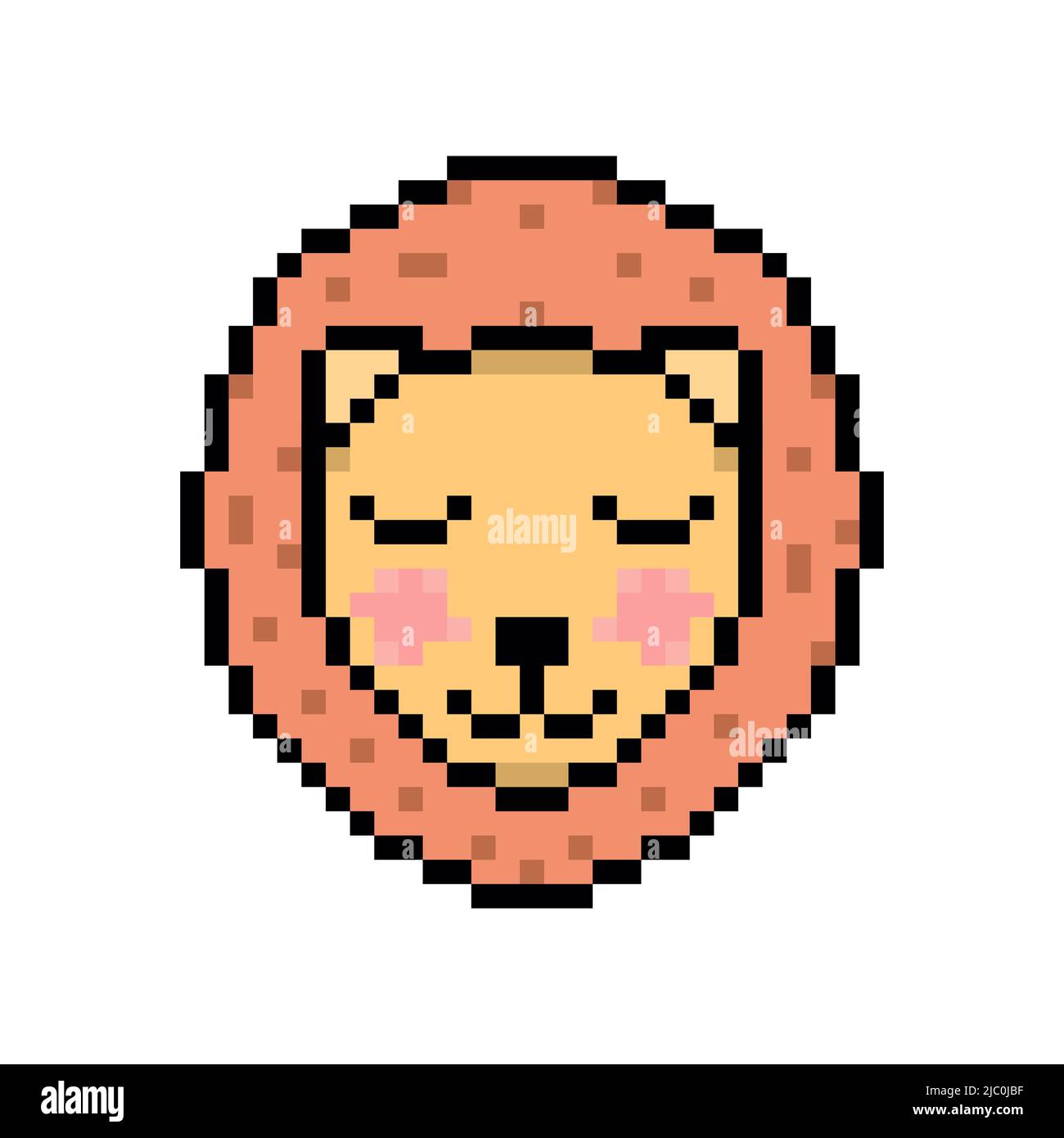 Lion head in pixel style Stock Vector Image & Art - Alamy