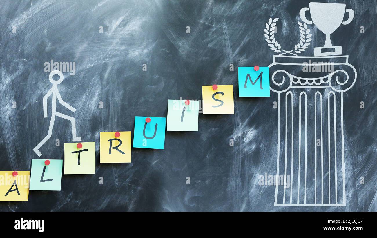 Altruism make steps to success hi-res stock photography and images - Alamy