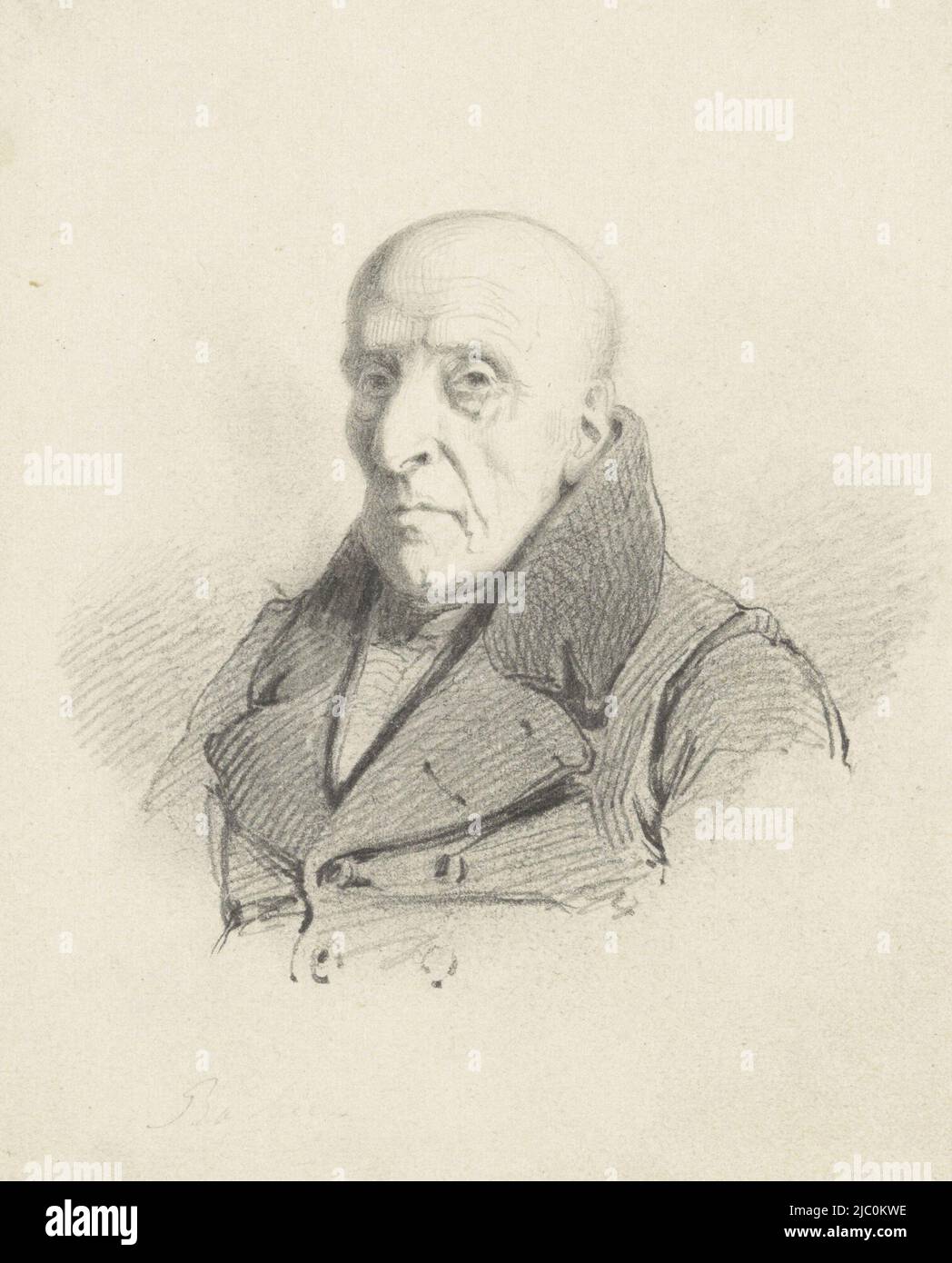 Portrait of Pieter Pzn Barbiers, draughtsman: Johan Georg Gerstenhauer Zimmerman, 1868 - 1931, paper, h 112 mm × w 89 mm Stock Photo